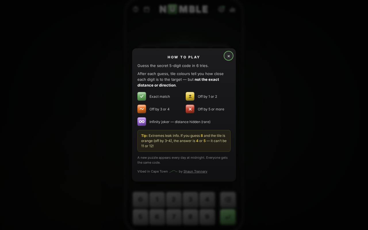 Screenshot of numble.today