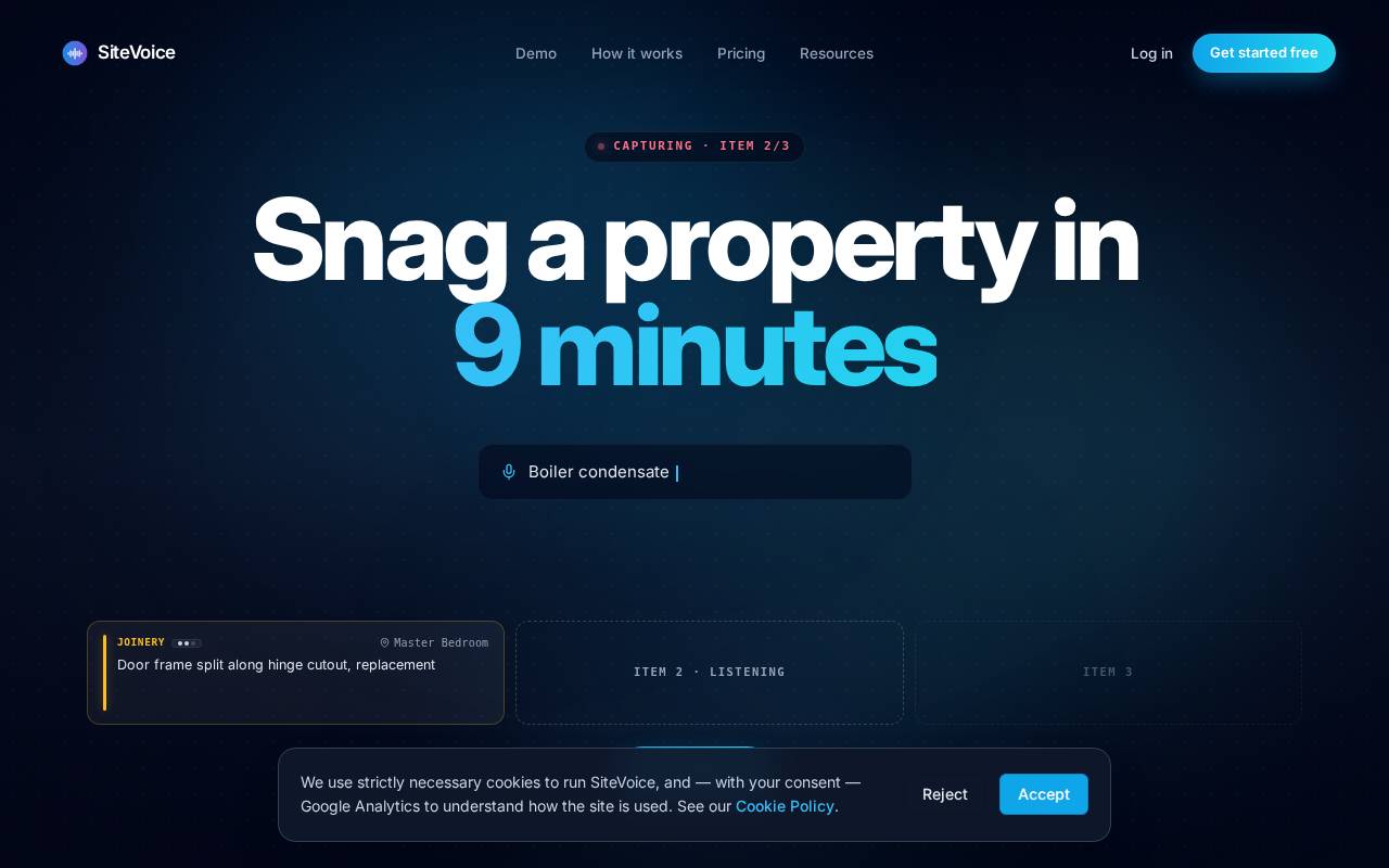 Screenshot of sitevoice.app