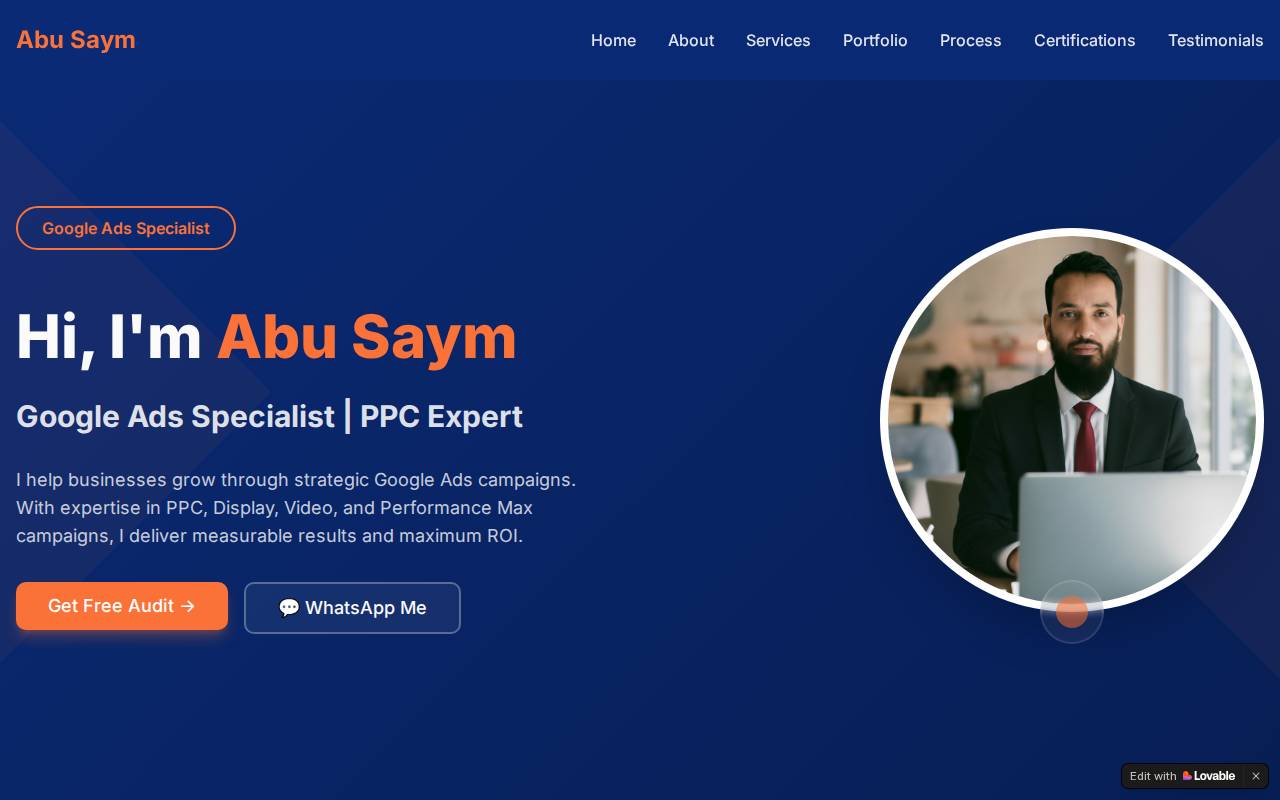 Screenshot of abusaym-adlume.lovable.app