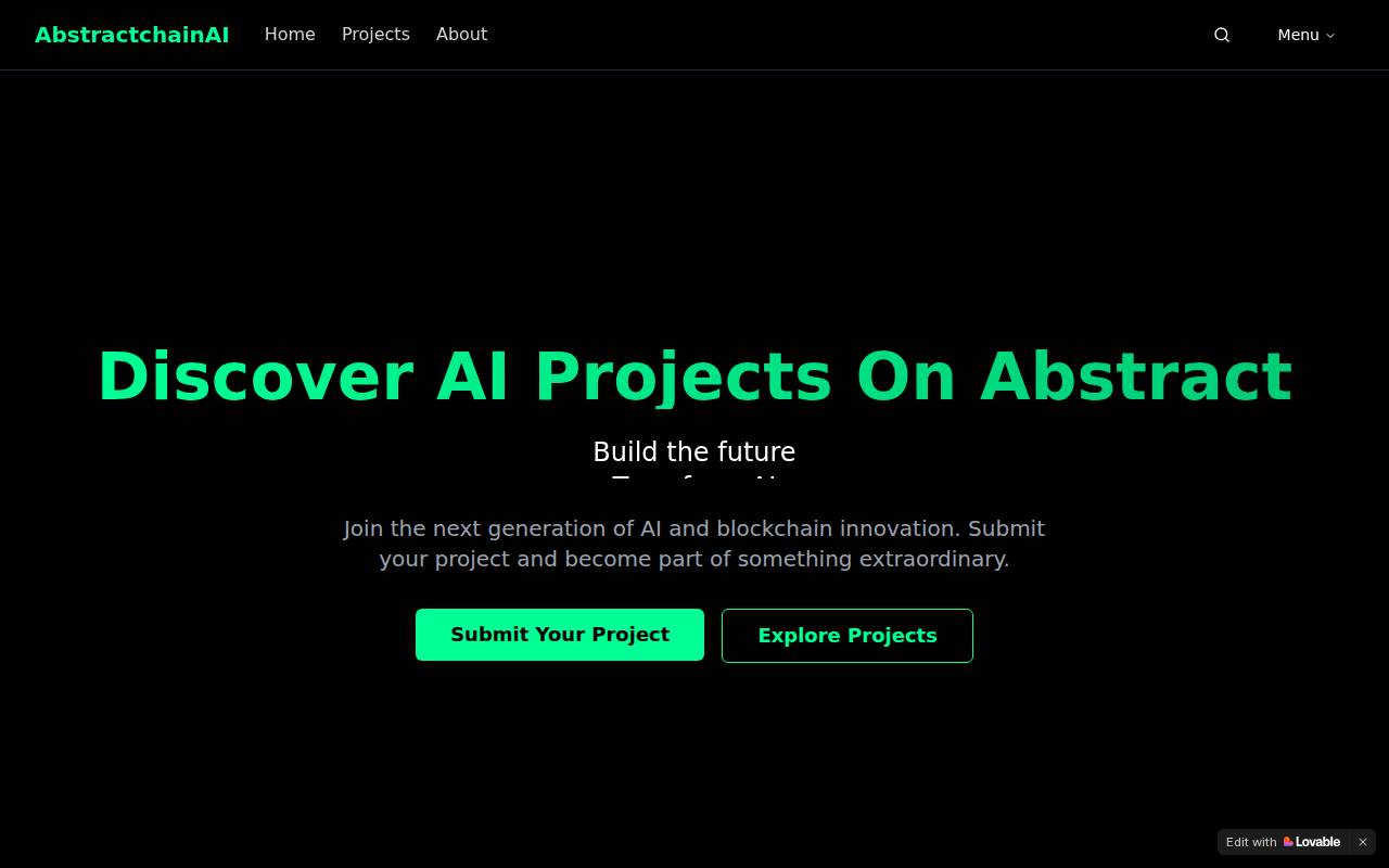 Screenshot of abstractchainai.lovable.app