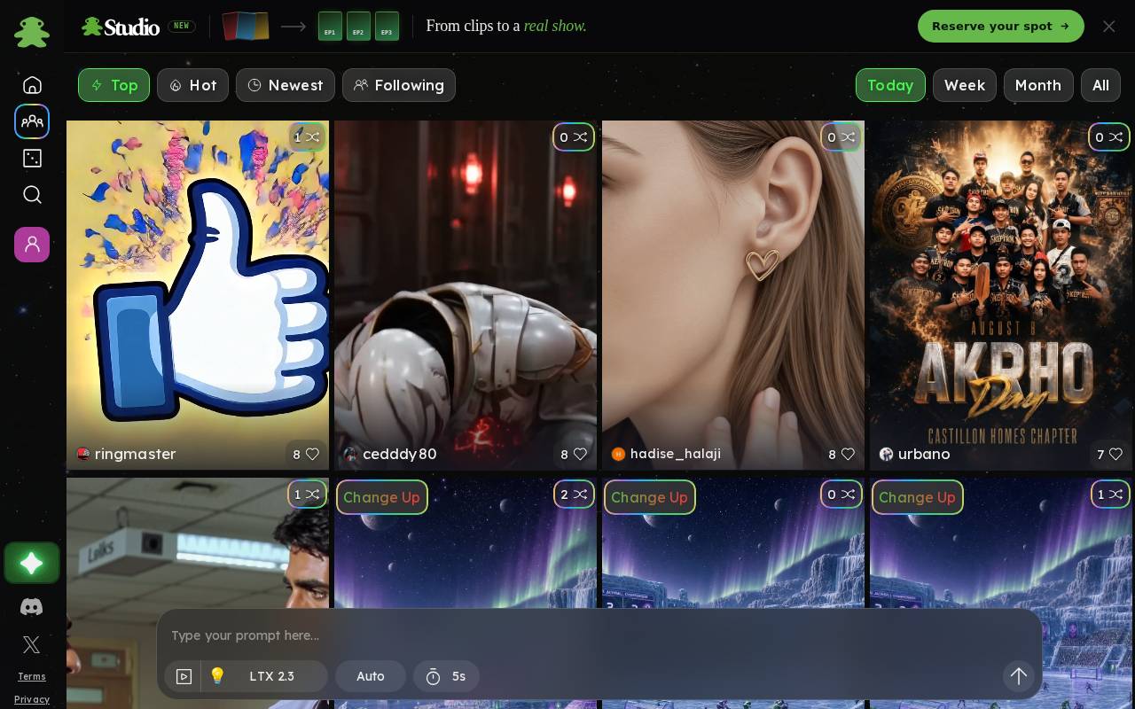 Screenshot of slop.club