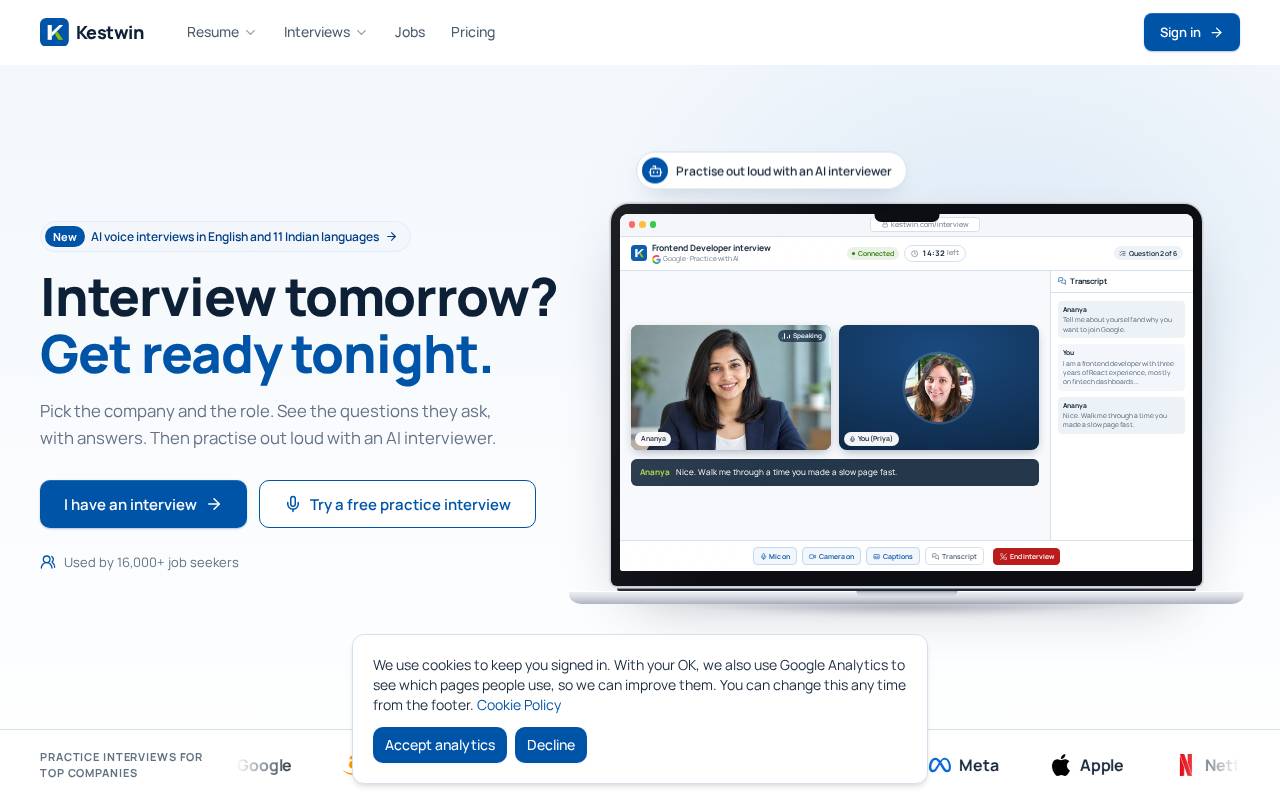 Screenshot of kestwin.com