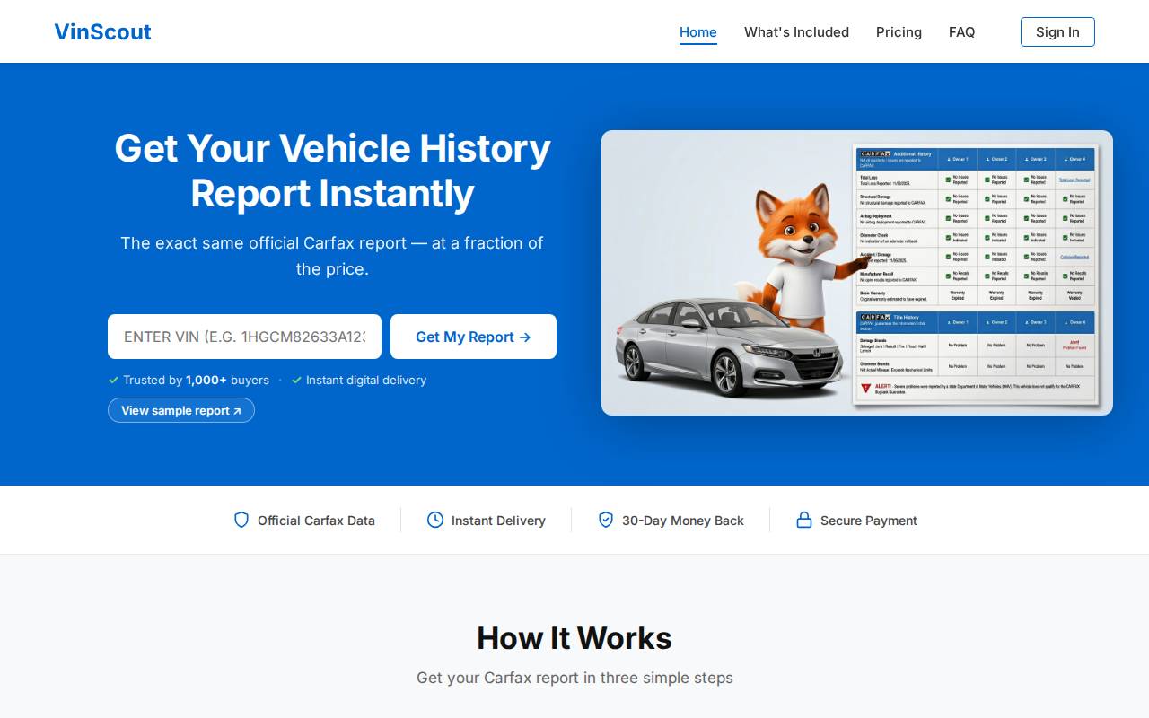 Screenshot of vinscout.io