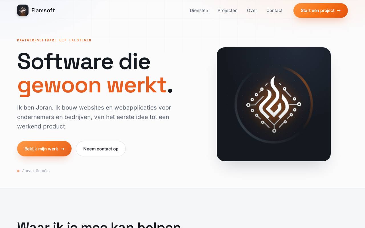 Screenshot of flamsoft.nl