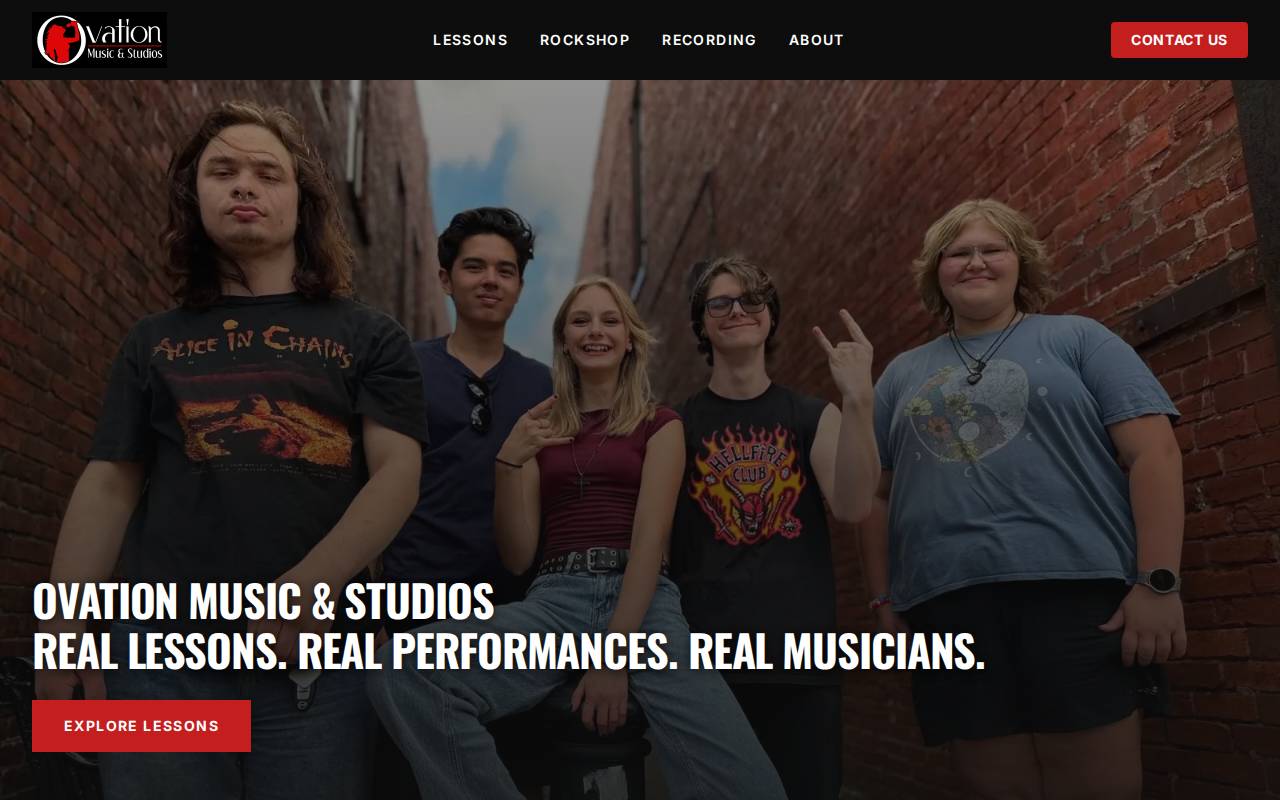 Screenshot of ovationmusicandstudiostn.com