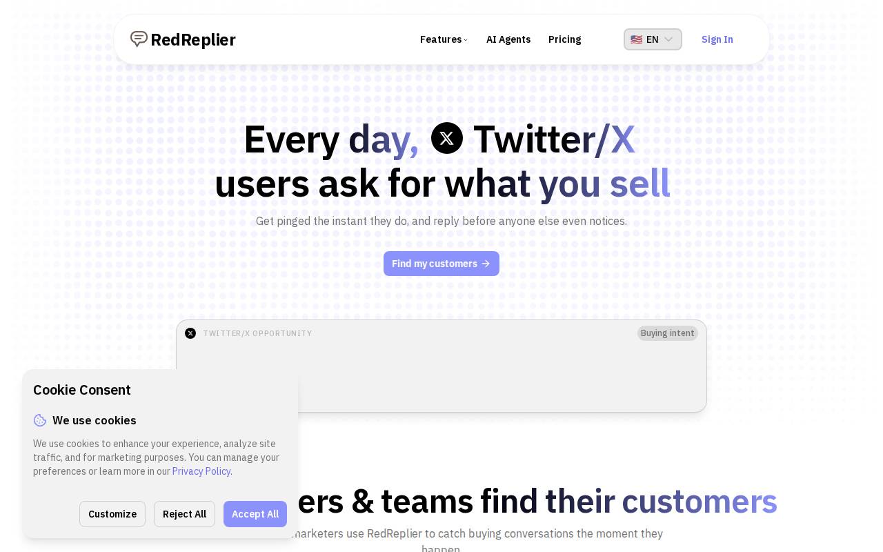 Screenshot of redreplier.com