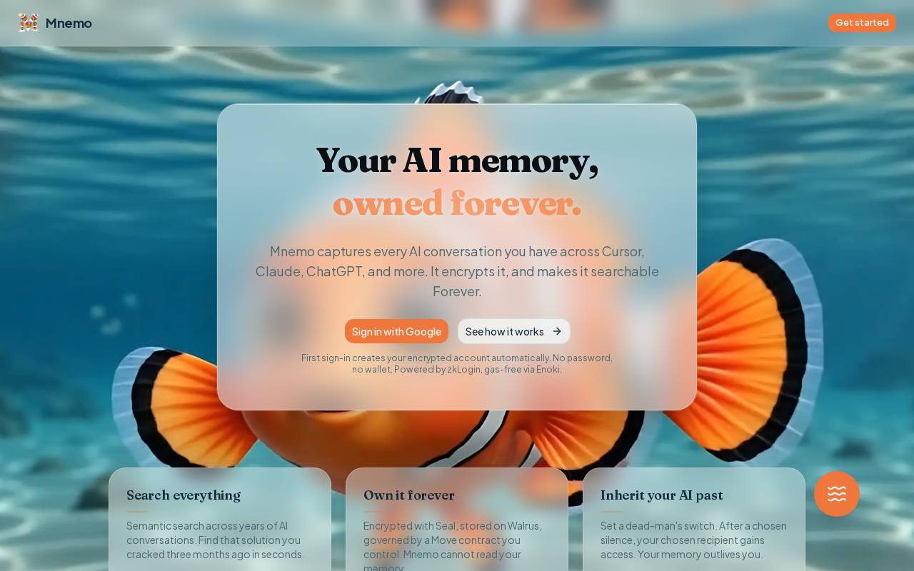 Screenshot of mnemo-zeta.vercel.app