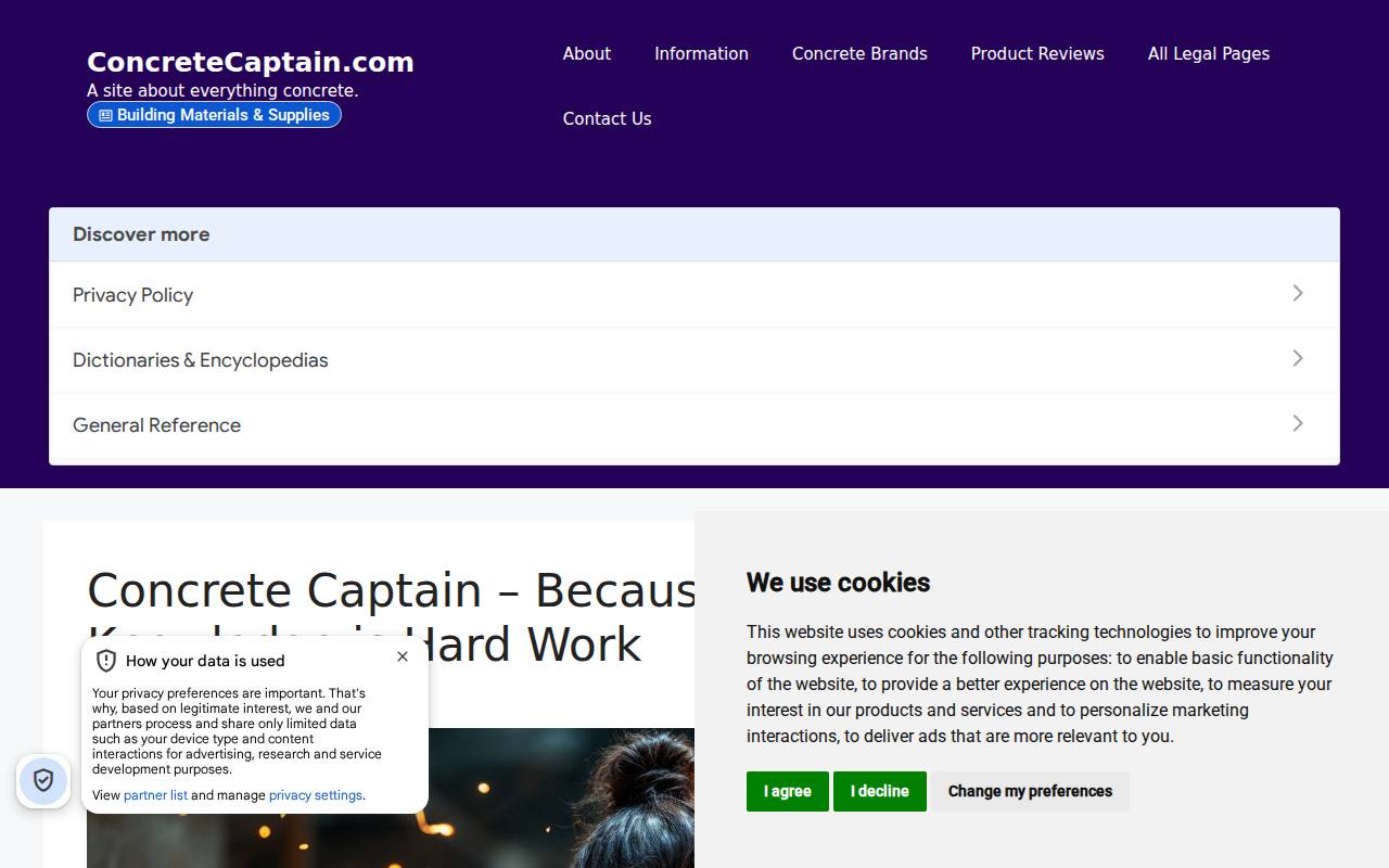 Screenshot of concretecaptain.com