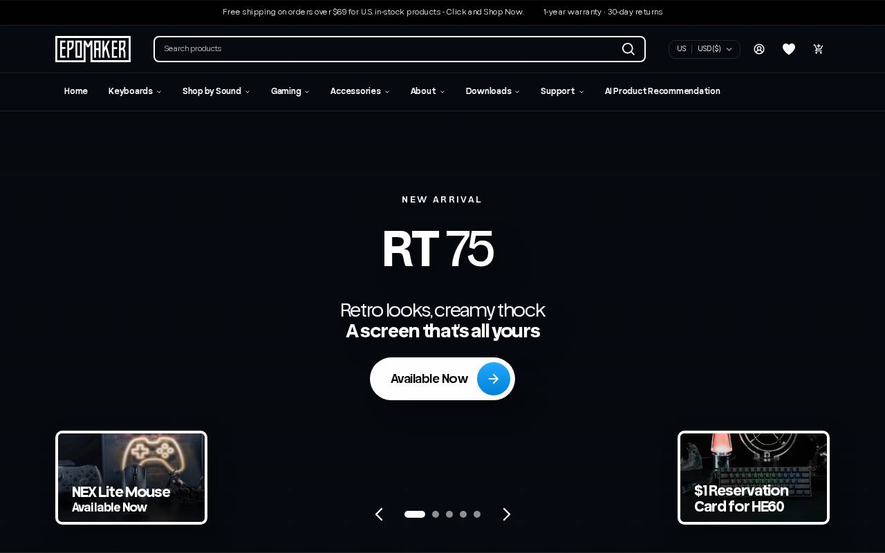 Screenshot of epomaker.com