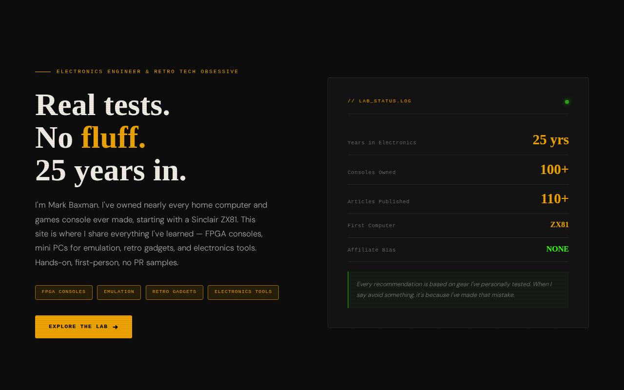 Screenshot of retrotechlab.com