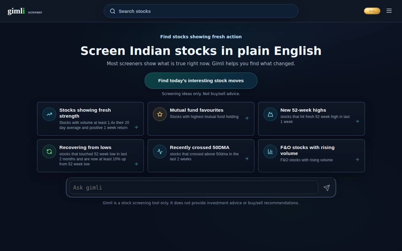 Screenshot of gimli.in