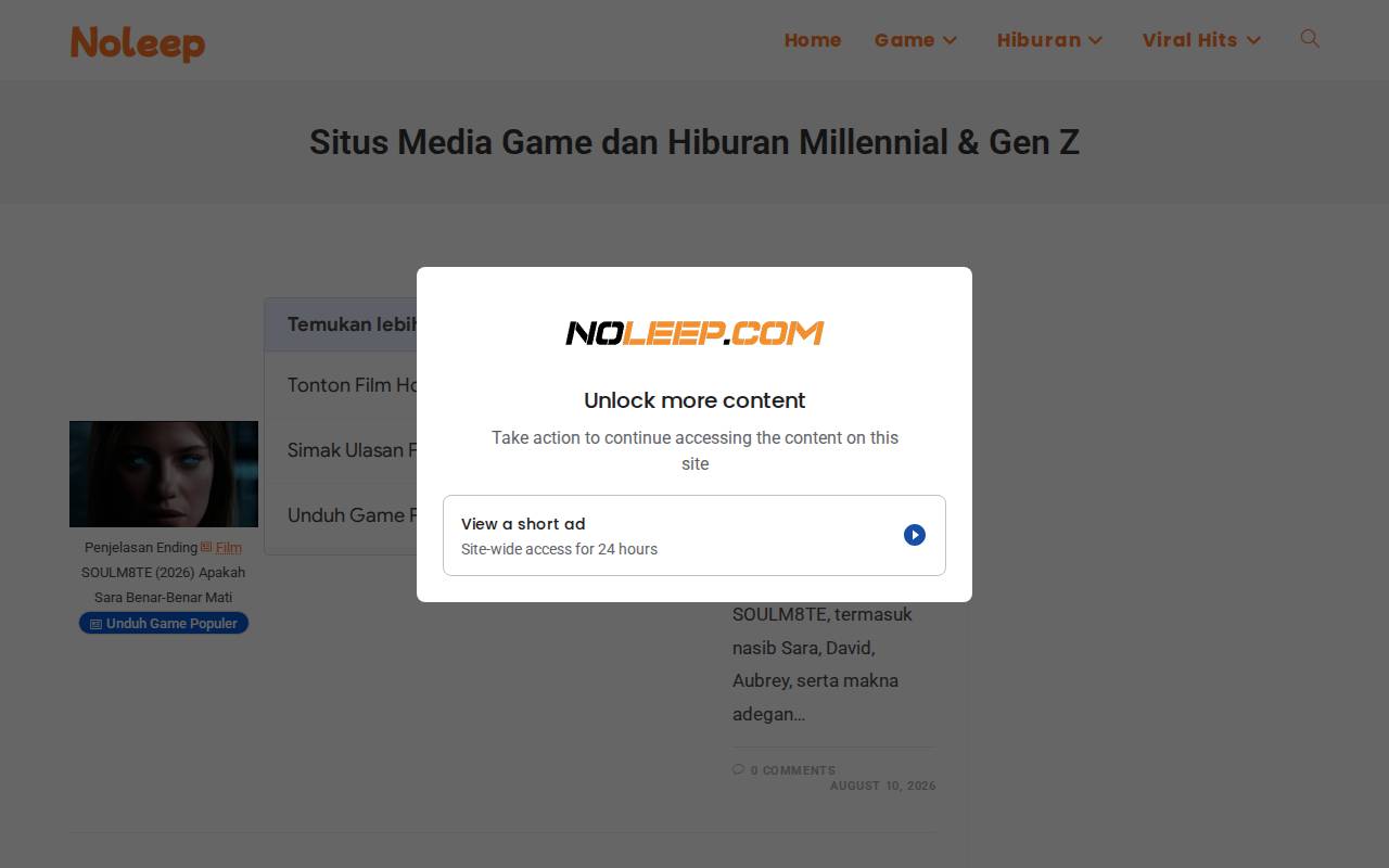Screenshot of noleep.com