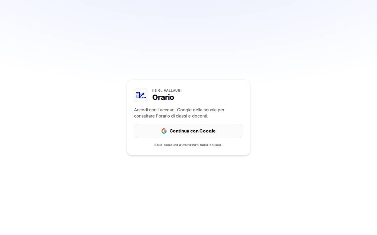 Screenshot of orario.vallauri.edu