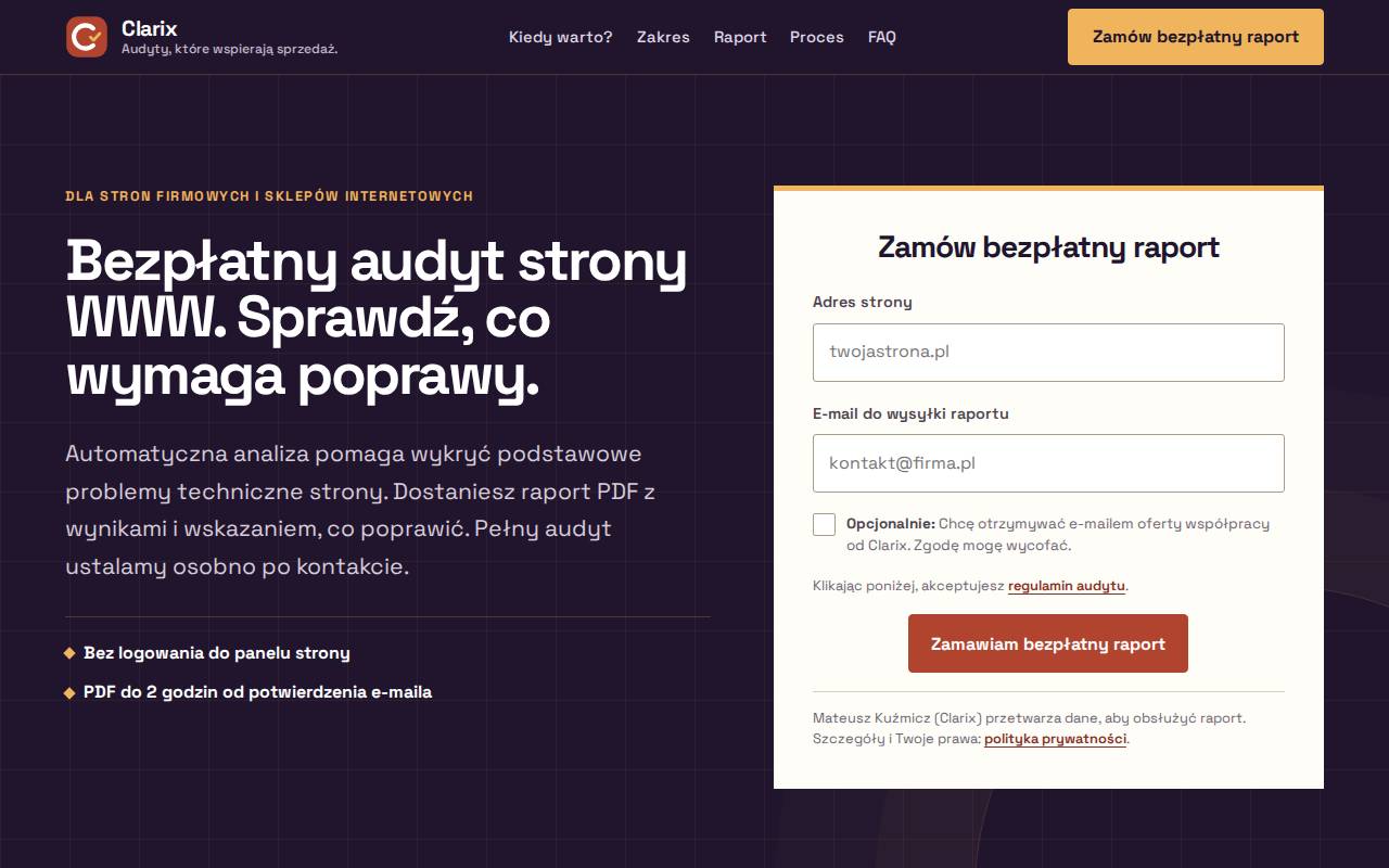 Screenshot of clarix.pl