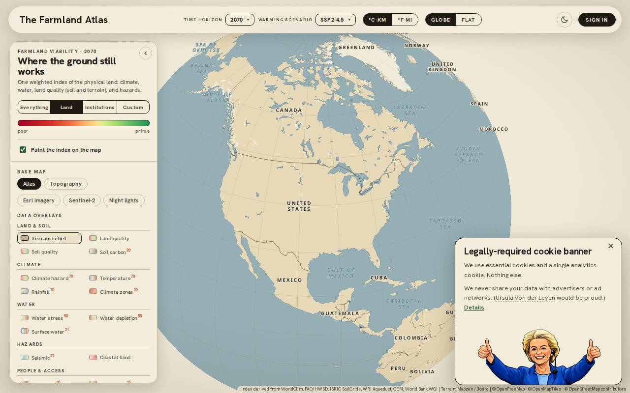 Screenshot of farmlandatlas.com