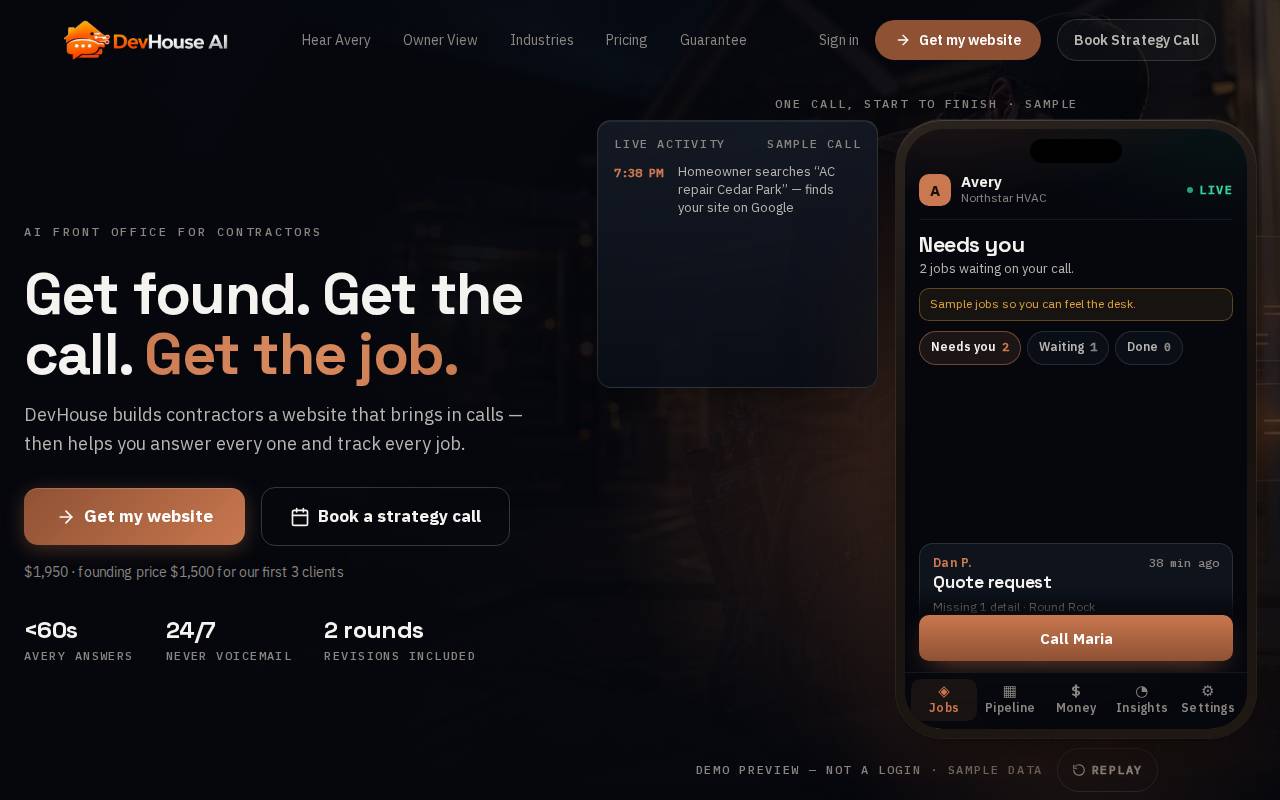 Screenshot of devhouseai.com