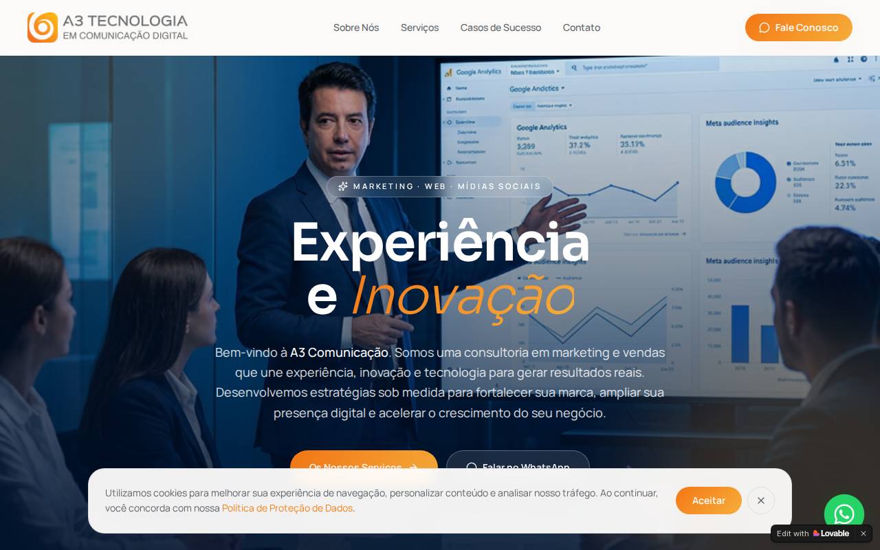 Screenshot of a3-tecnologia.lovable.app