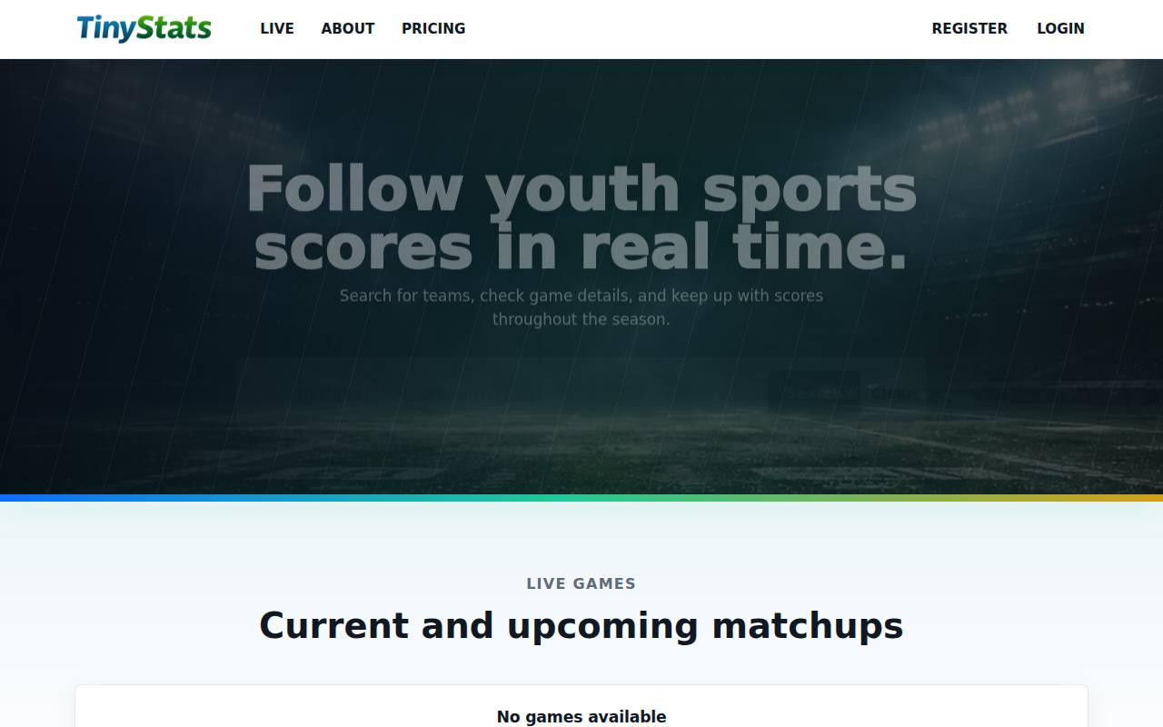 Screenshot of tinystatsnow.com