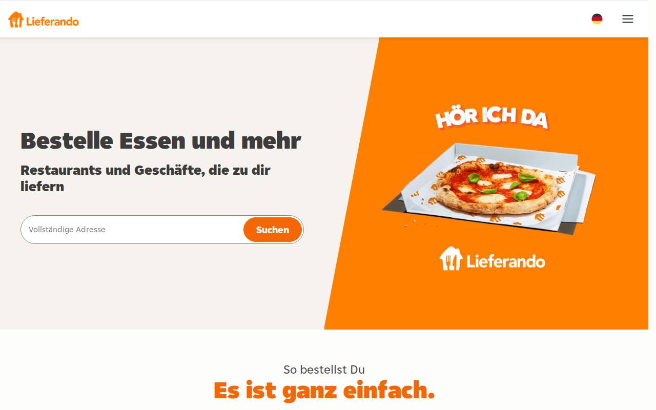 Screenshot of lieferando.de