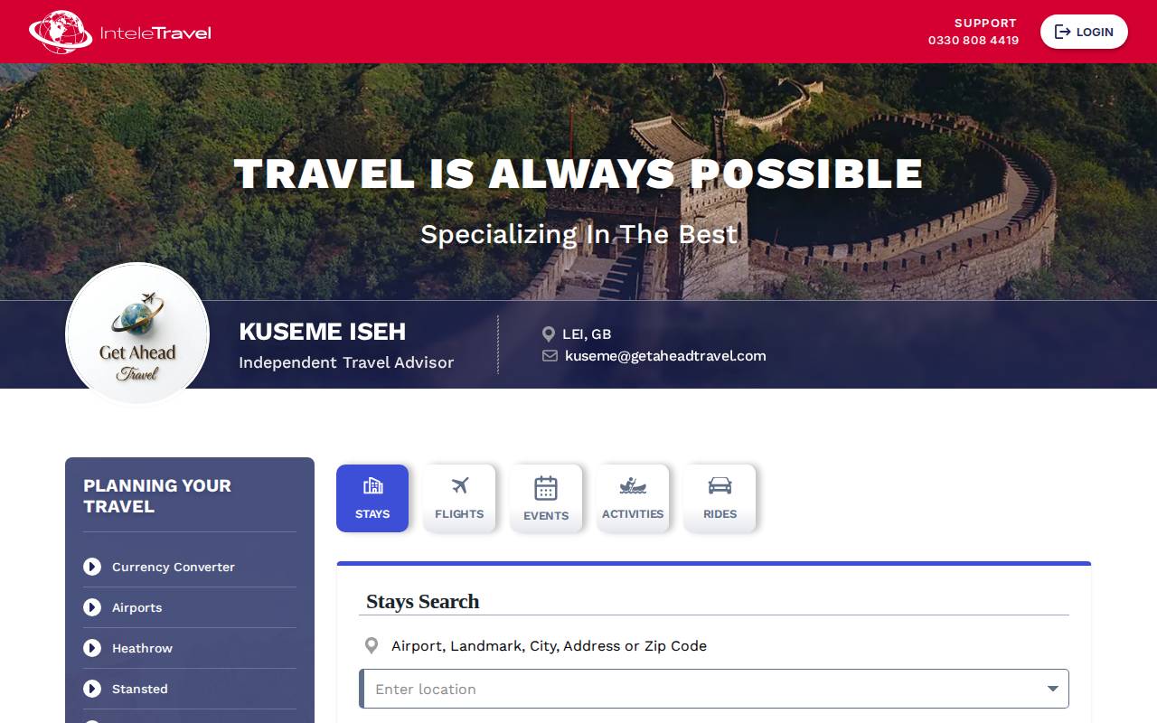 Screenshot of kusemeiseh.inteletravel.uk