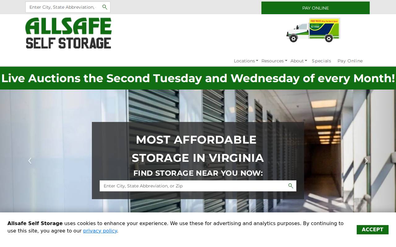 Screenshot of allsafestoraway.com