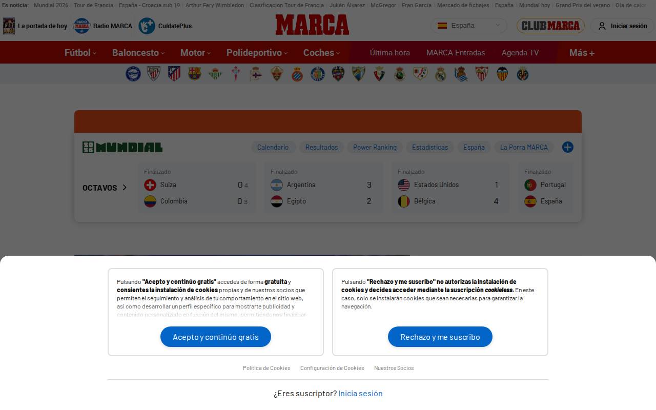 Screenshot of marca.com