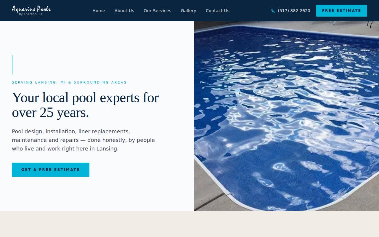 Screenshot of aquariuspoolsbytheresa.com
