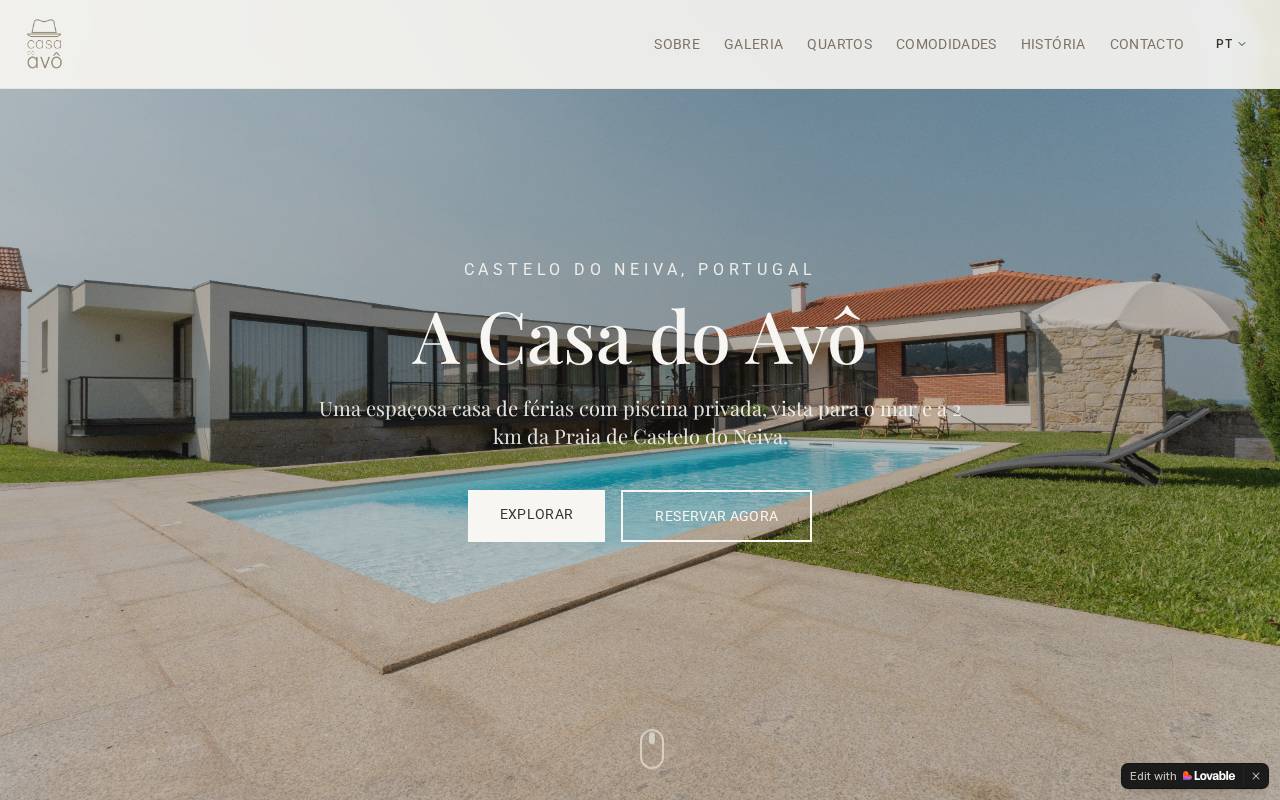 Screenshot of acasadoavo.lovable.app