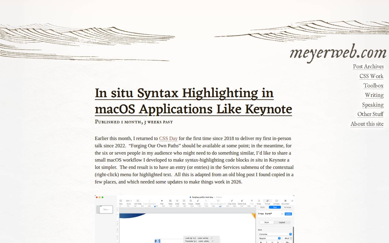 Screenshot of meyerweb.com