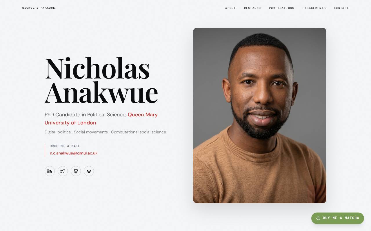 Screenshot of nicholasanakwue.com