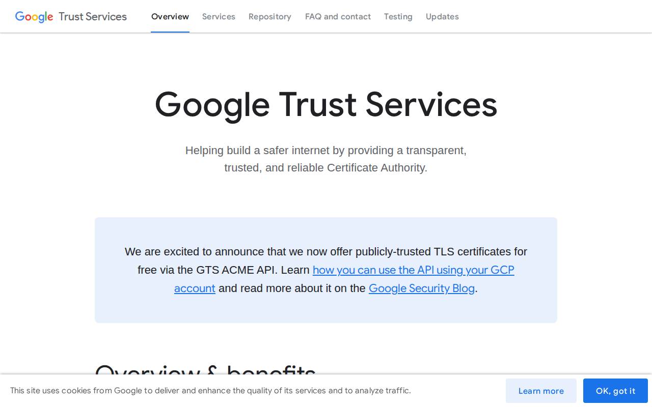 Screenshot of pki.goog