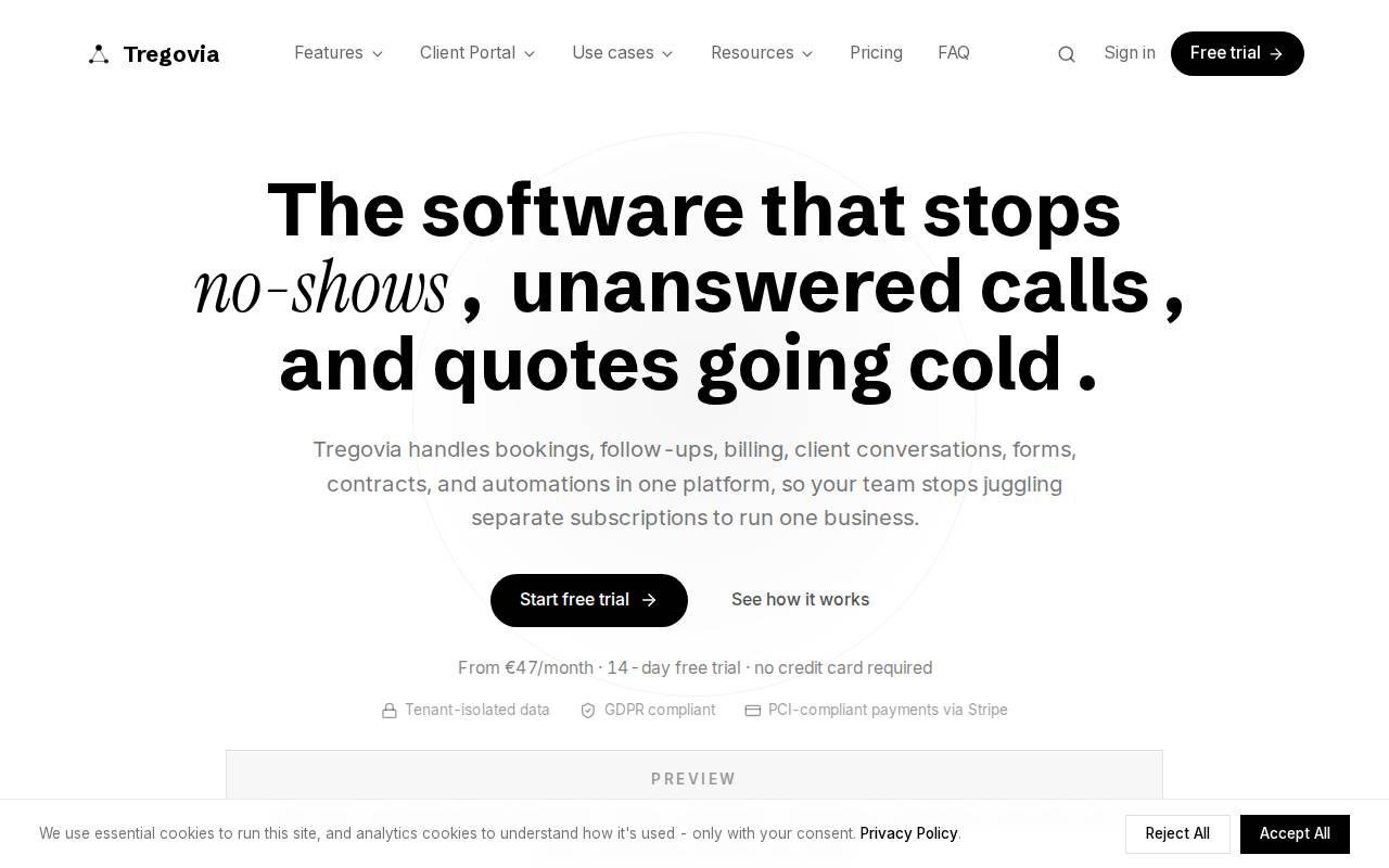 Screenshot of tregovia.com