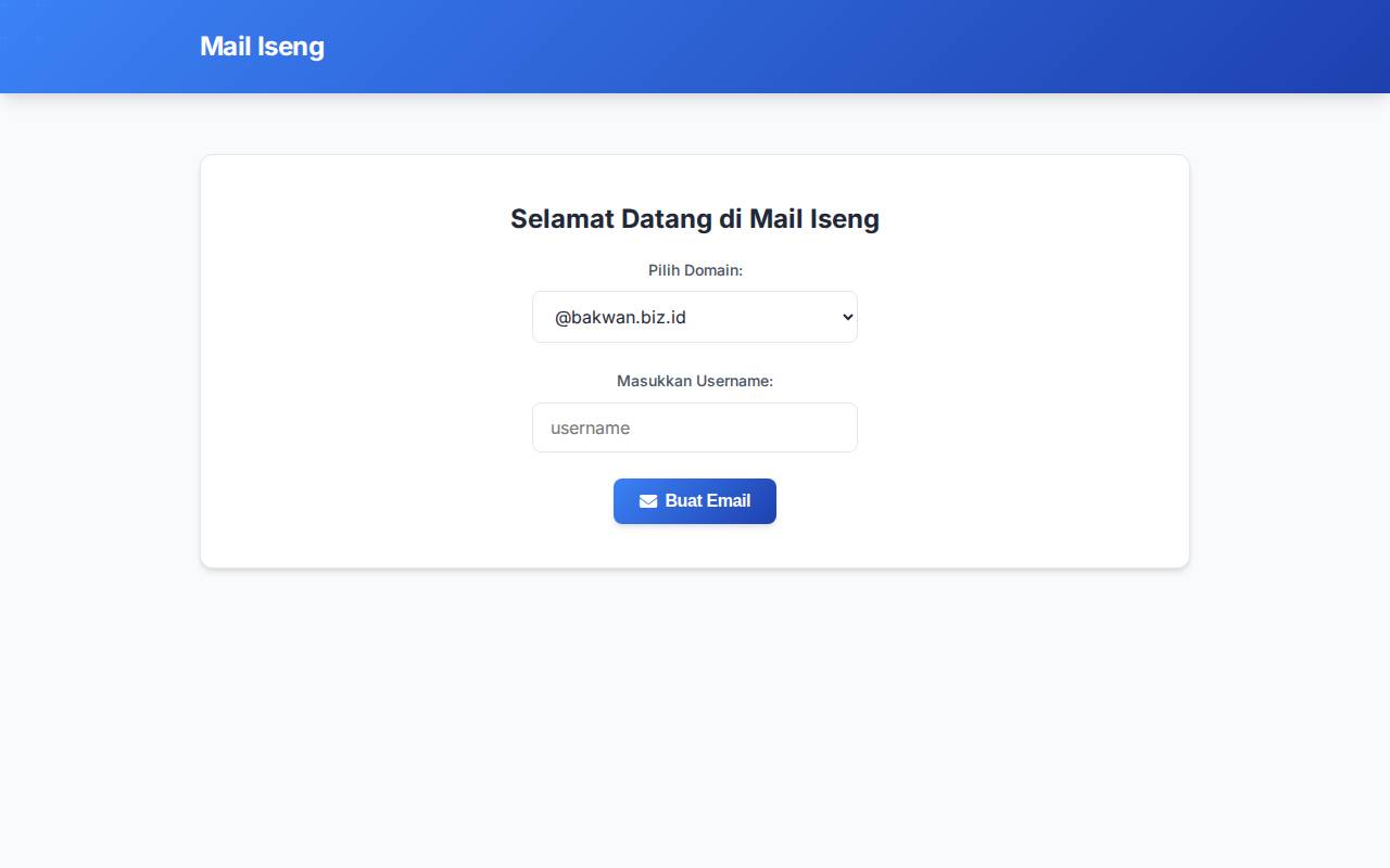 Screenshot of mail-iseng.rapiariep.workers.dev