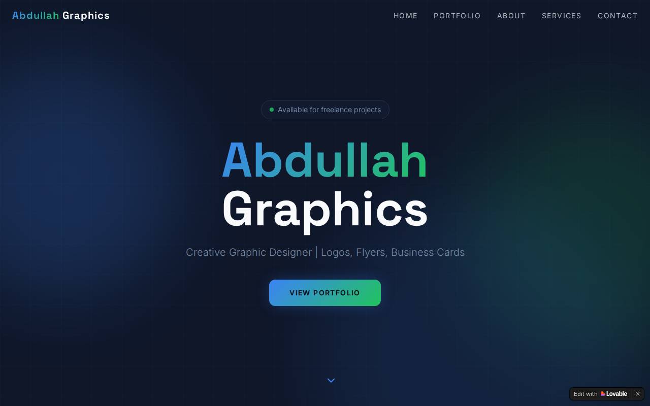 Screenshot of abdullahgraphicsport.lovable.app