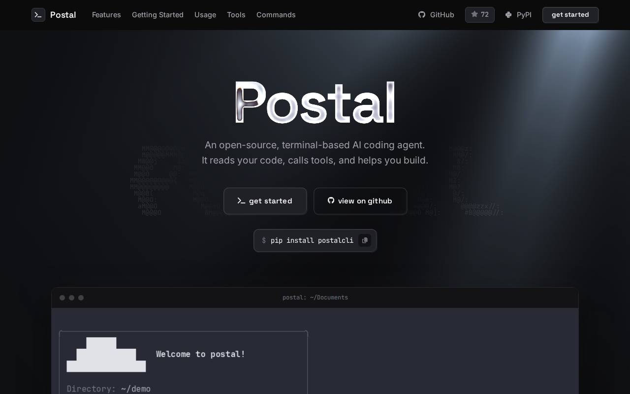Screenshot of postalcli.vercel.app