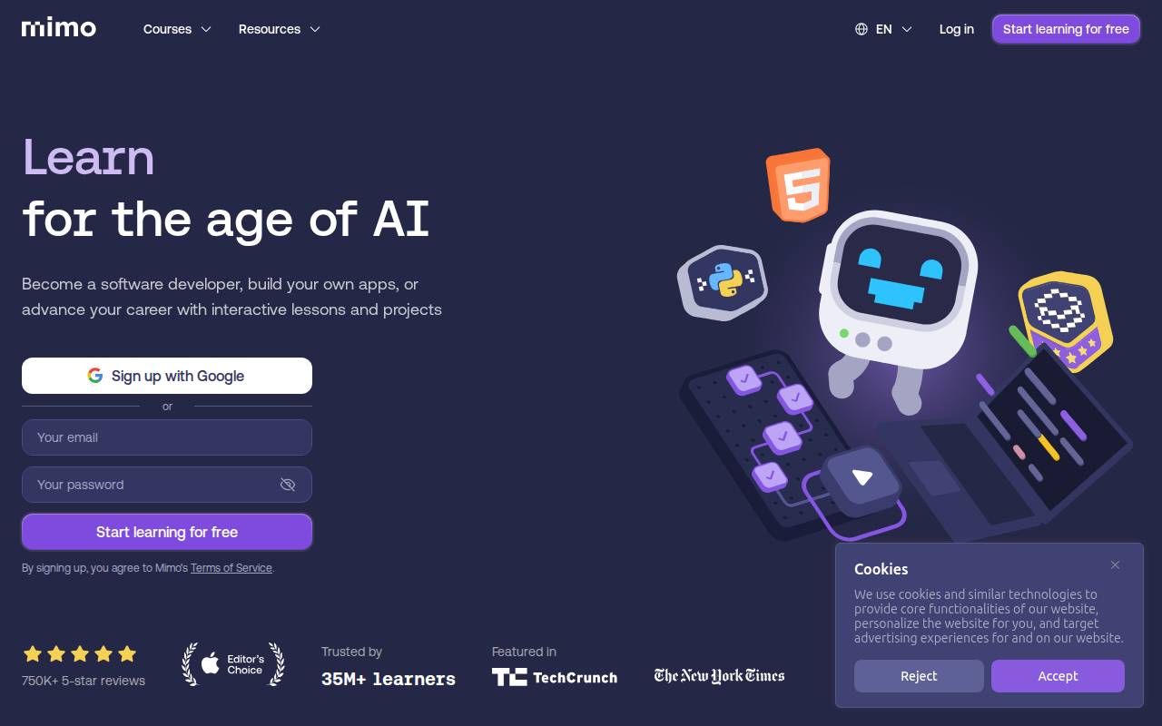 Screenshot of mimo.org