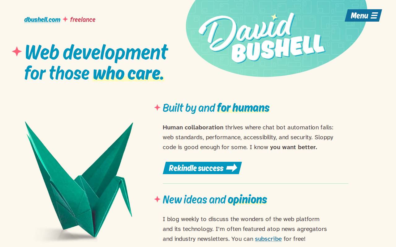 Screenshot of dbushell.com