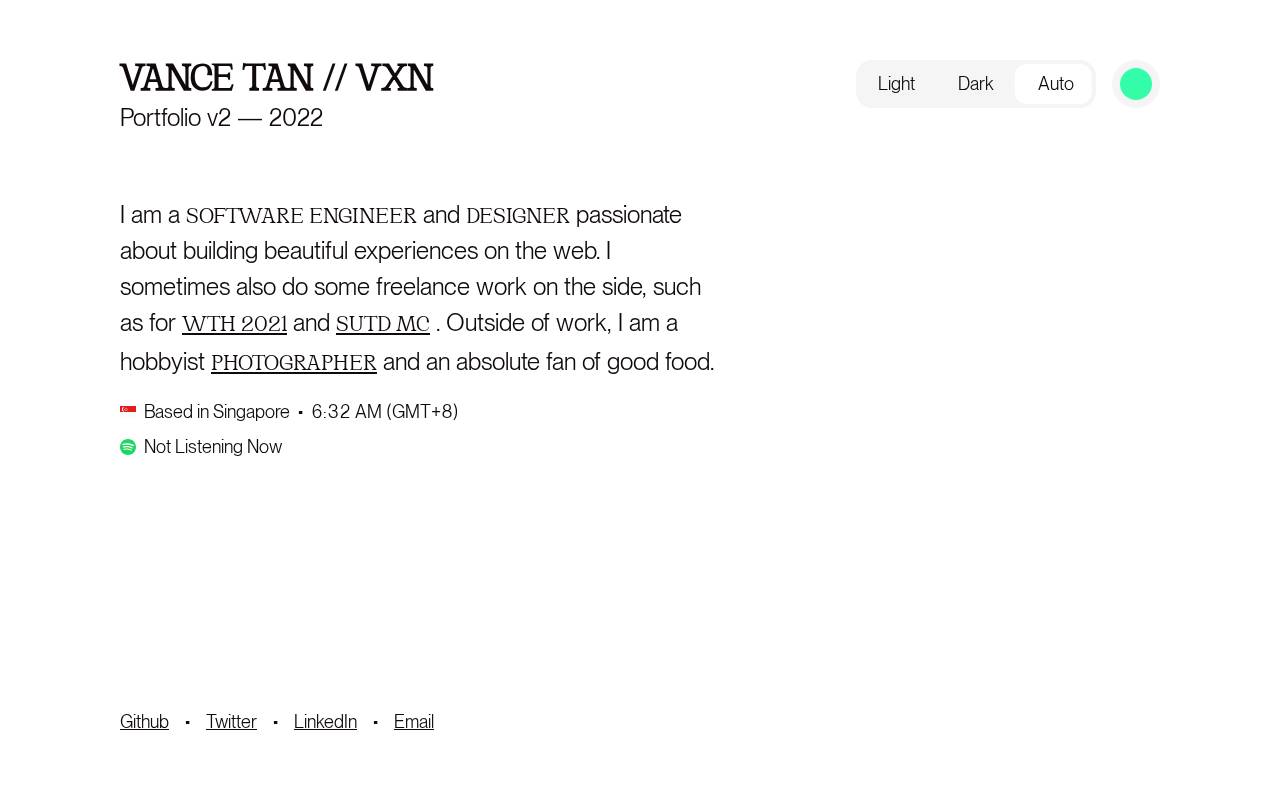 Screenshot of vancetan.dev