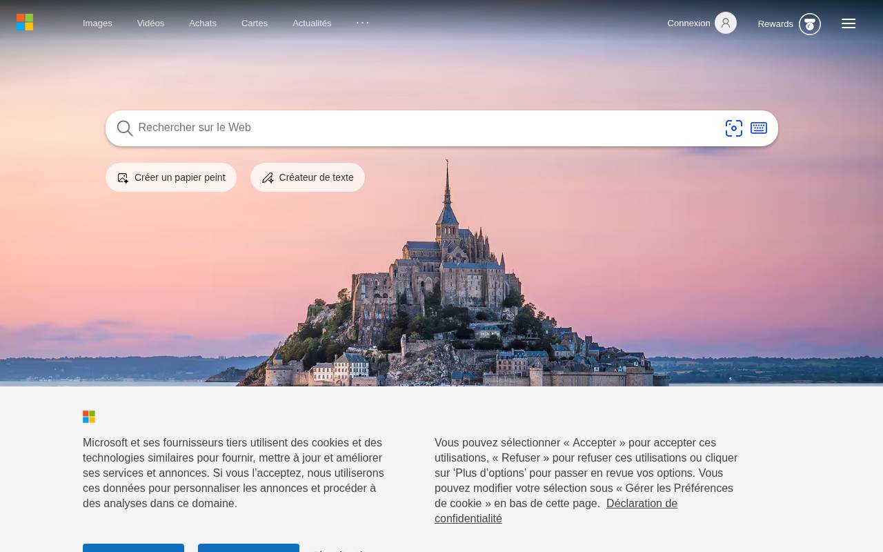 Screenshot of bing.com