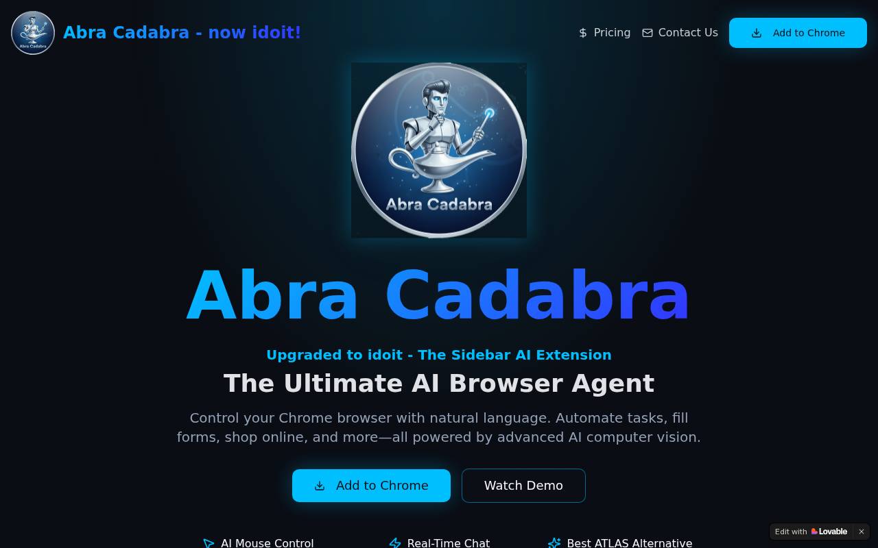 Screenshot of abracadabrachrome.lovable.app