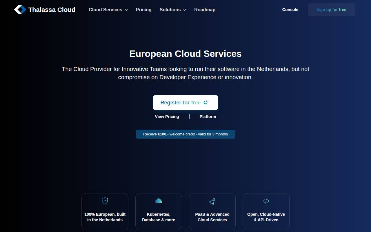 Screenshot of thalassa.cloud