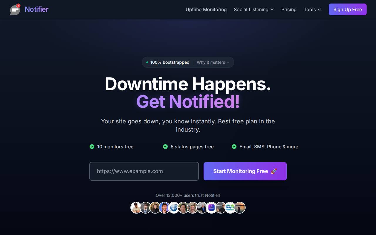 Screenshot of notifier.so