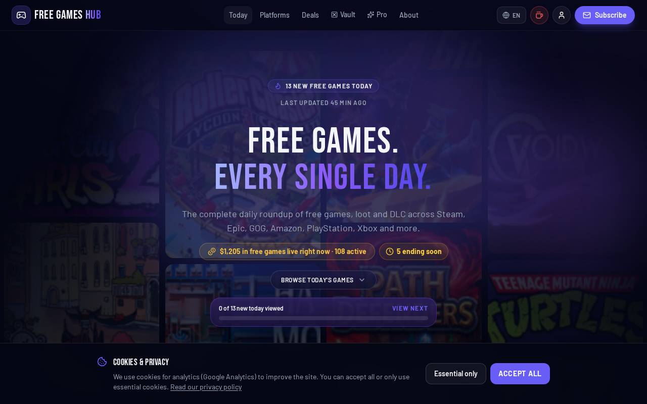 Screenshot of freegameshub.app
