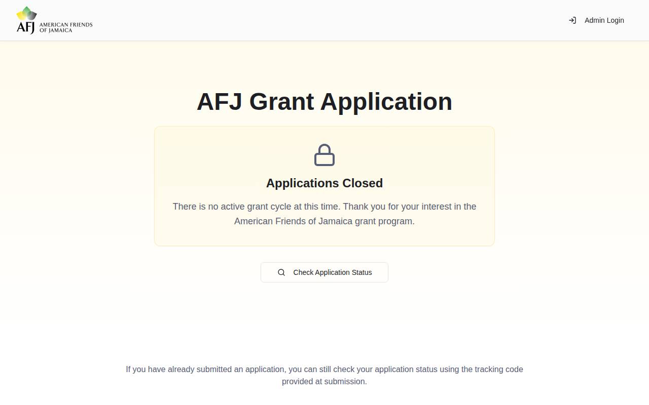 Screenshot of 2026afjgrant.replit.app