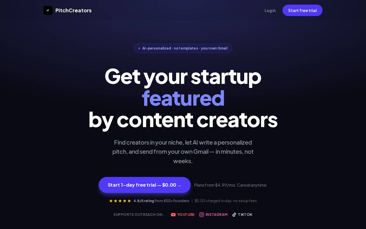 Screenshot of pitchcreators.co
