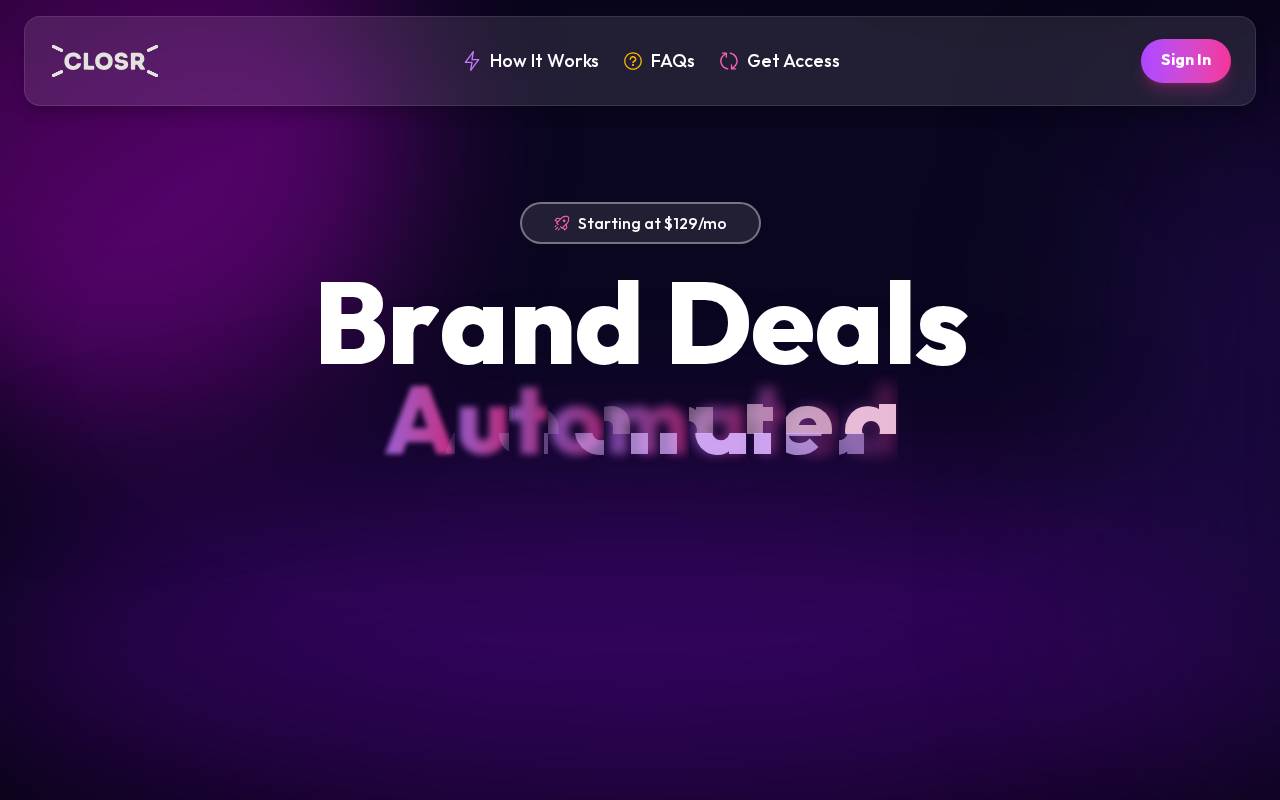 Screenshot of closrcreator.com