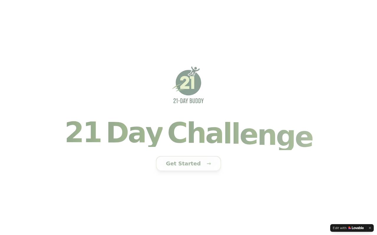 Screenshot of a-21-day-buddy.lovable.app