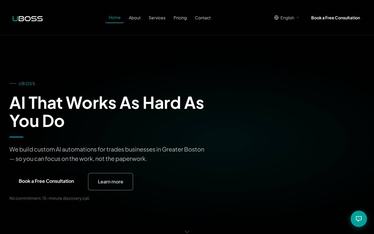 Screenshot of uboss.ai
