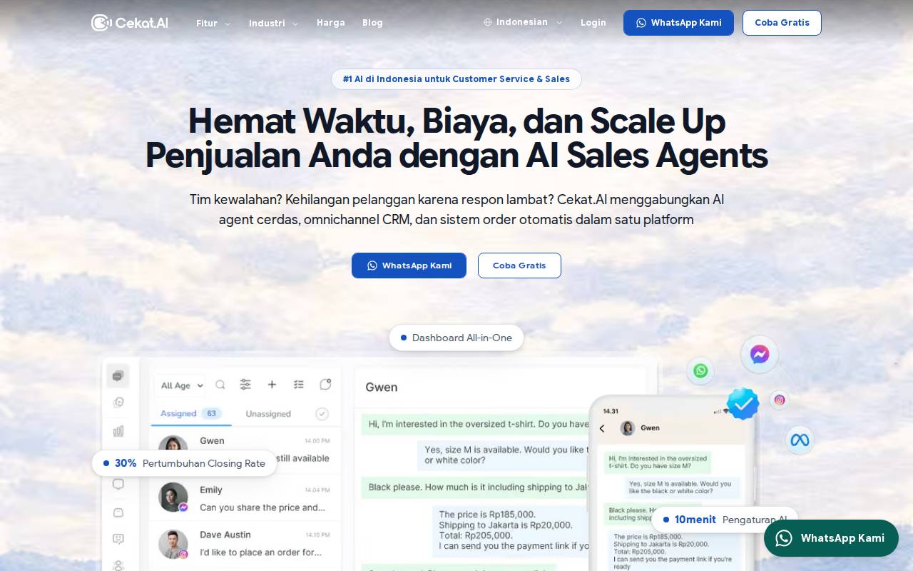 Screenshot of cekat.ai