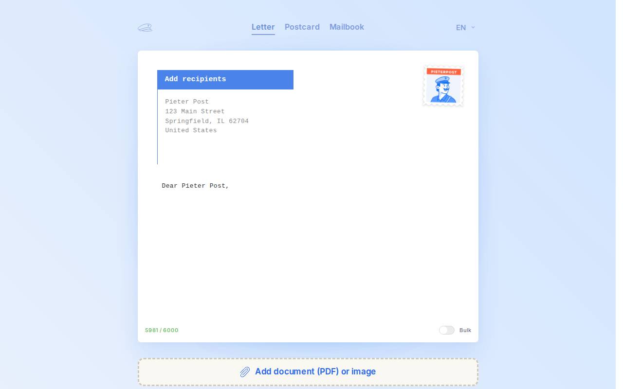 Screenshot of pieterpost.com